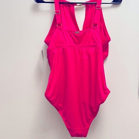 LAUREN RALPH Plus Size Halter-Neck One Piece Swimsuit, swimwear size 18 W Orchid - Picture 7 of 16